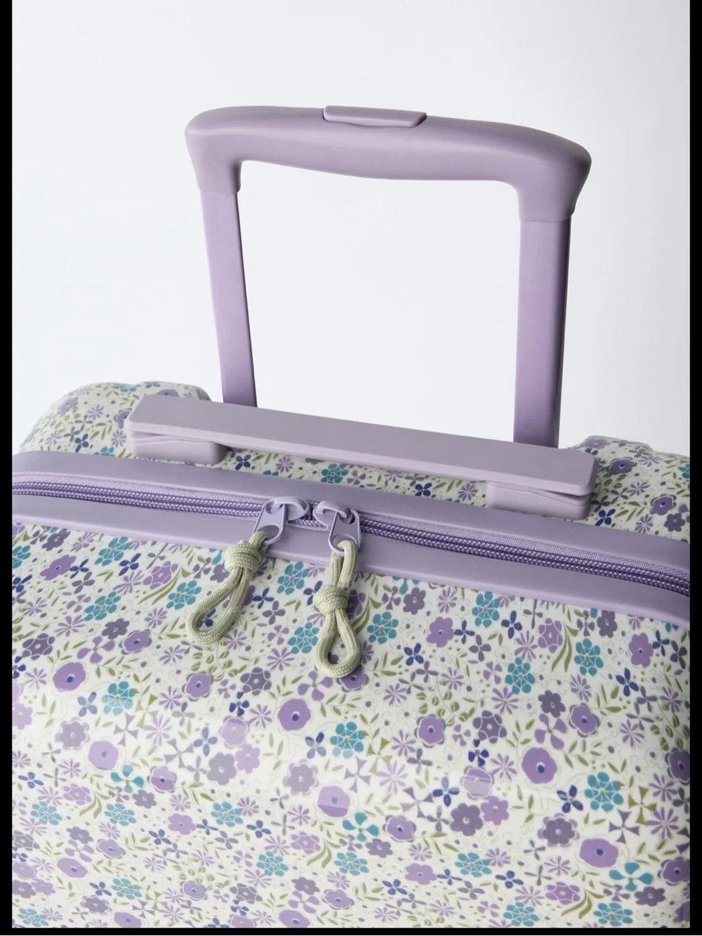 Zara Floral Print Carry-On Luggage in Lavender